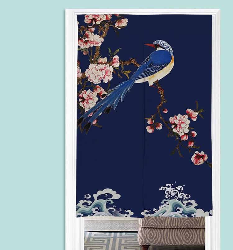 Doorway Noren Curtain, Art Wall Tapestry for Home Decor, Cotton Linen Curtain, 33.5 x 55 inch or 85 x 140 cm, Room Dividers image 1