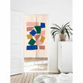 Blue and pink squaresDoorway Entrance Curtain Noren image 0