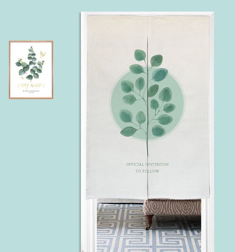Watercolour Kentia Palm Painting Doorway Noren Curtain image 3