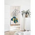 Hand Drawn Pastel Blue Leaves Art Print Doorway Noren Curtain image 0