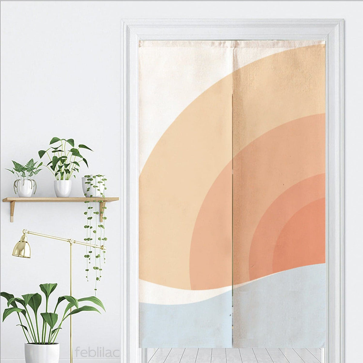 Pink Gradient Sun Rising Door Curtain image 2