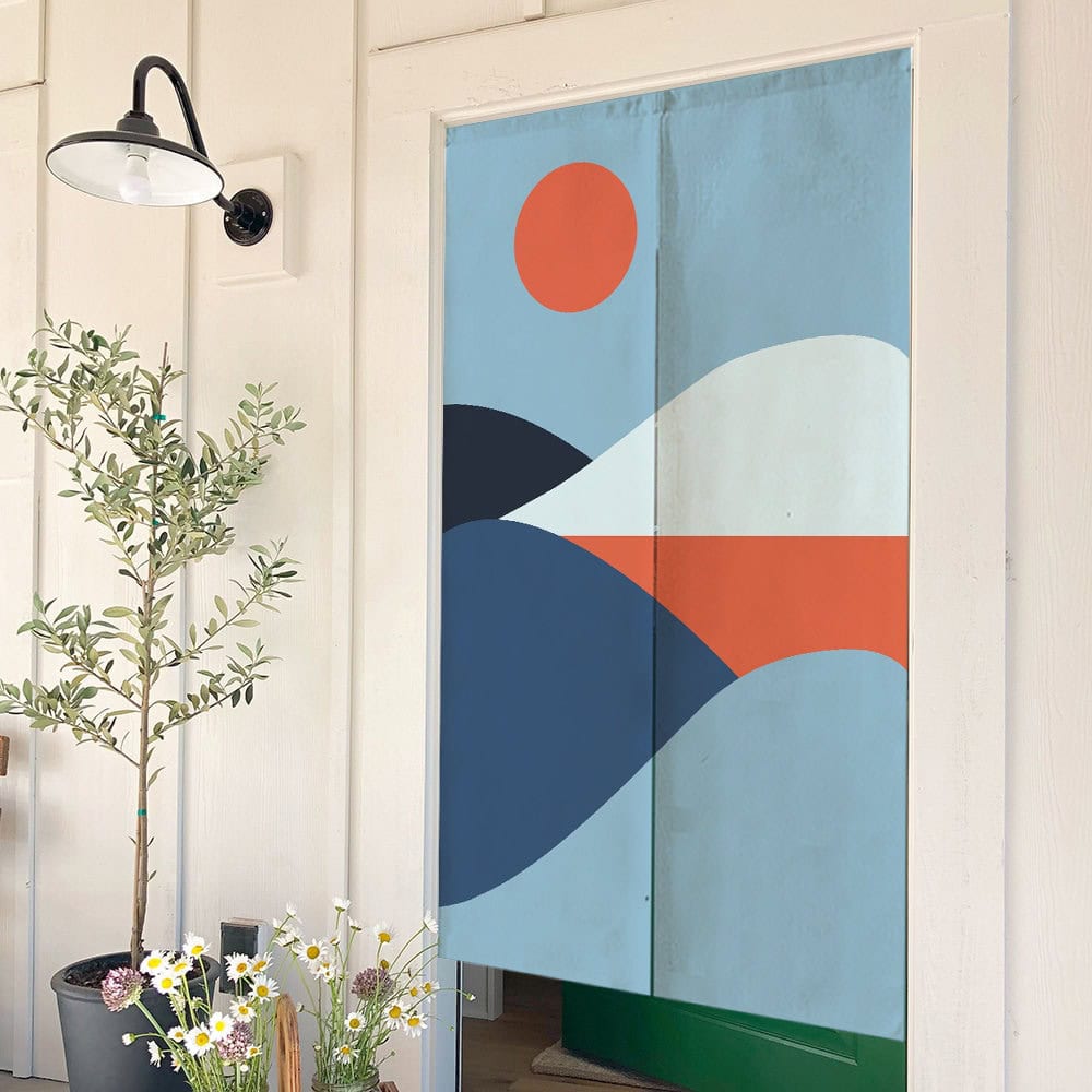 Green landscape painting Doorway Noren Curtain image 6