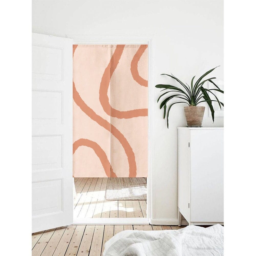 Modern Aesthetic Geometric Print Doorway Curtain Entrance Noren image 0