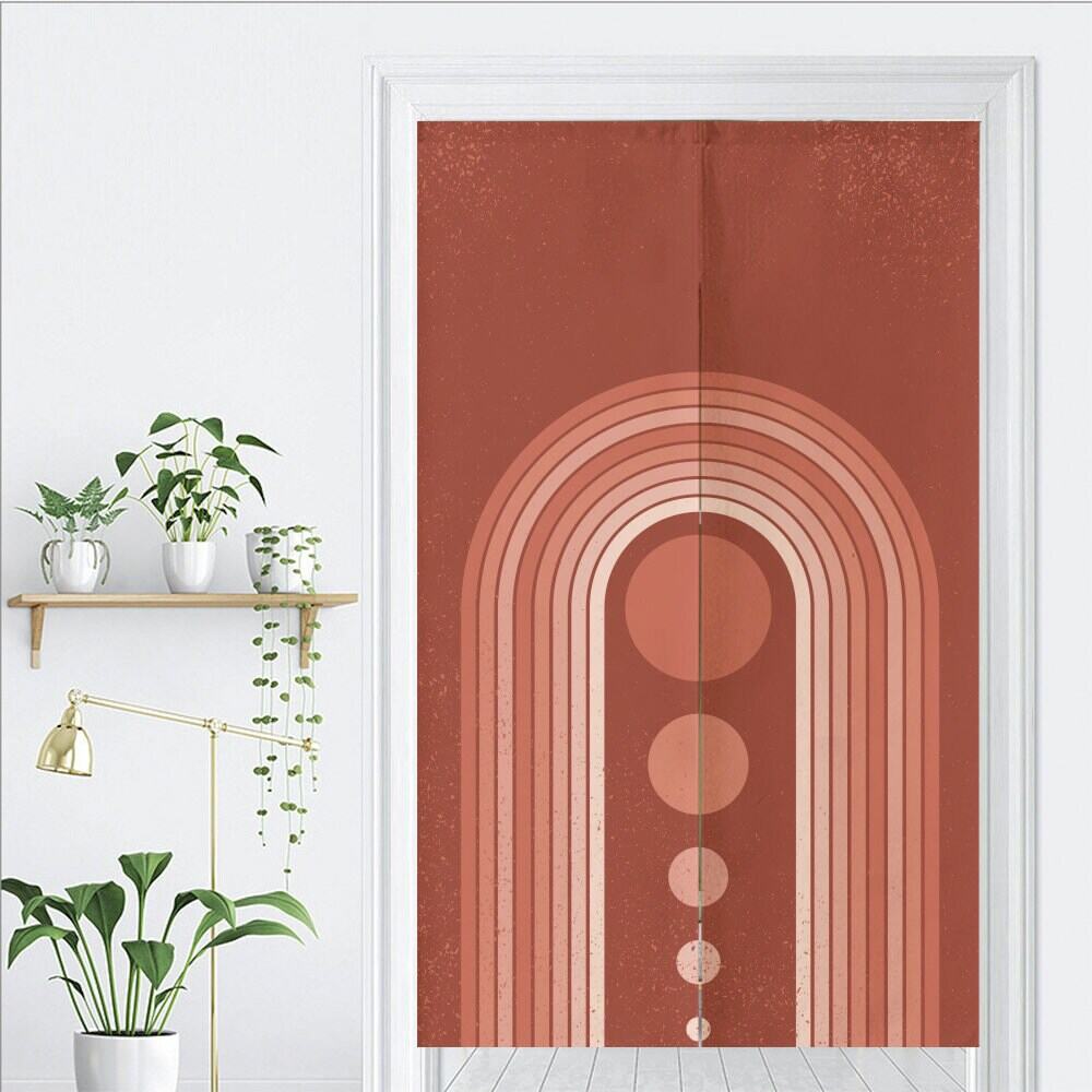 Red arch bridge background Doorway Curtain Noren image 1