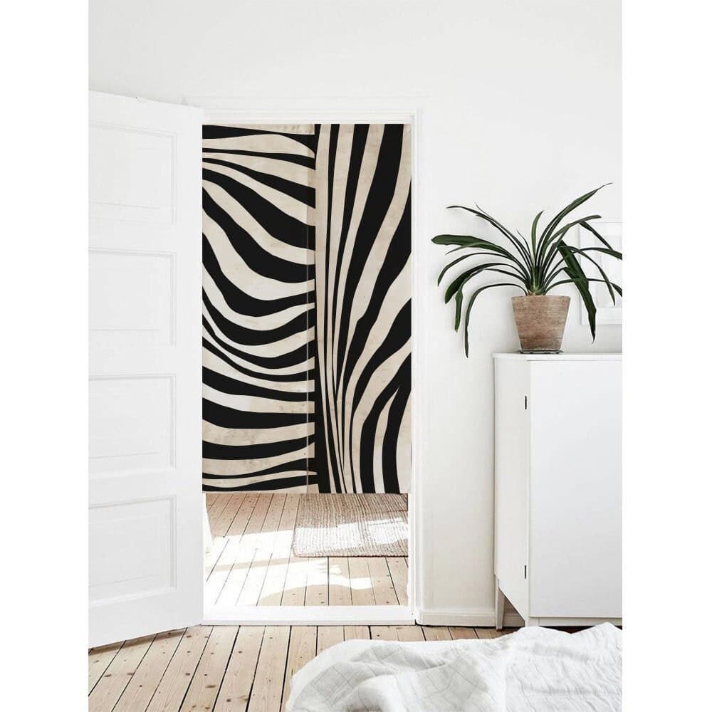 Animal Zebra Print Doorway Entrance Curtain Noren image 0