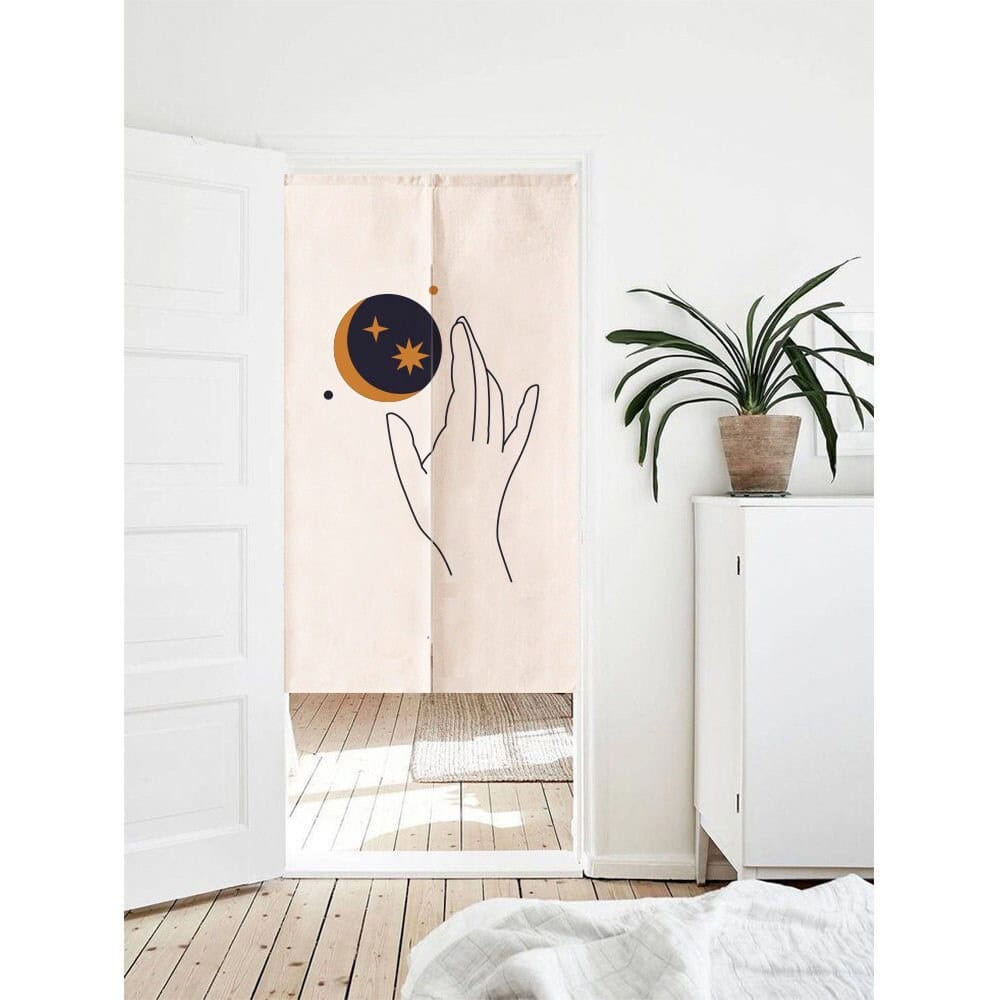 Hands and circles Doorway Curtain Noren image 0