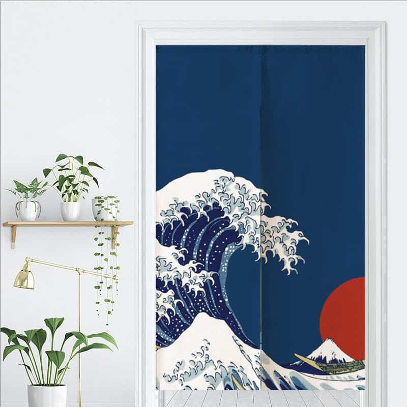 Waves and the Sun Ukiyoe Kanagawa Door Curtain image 2