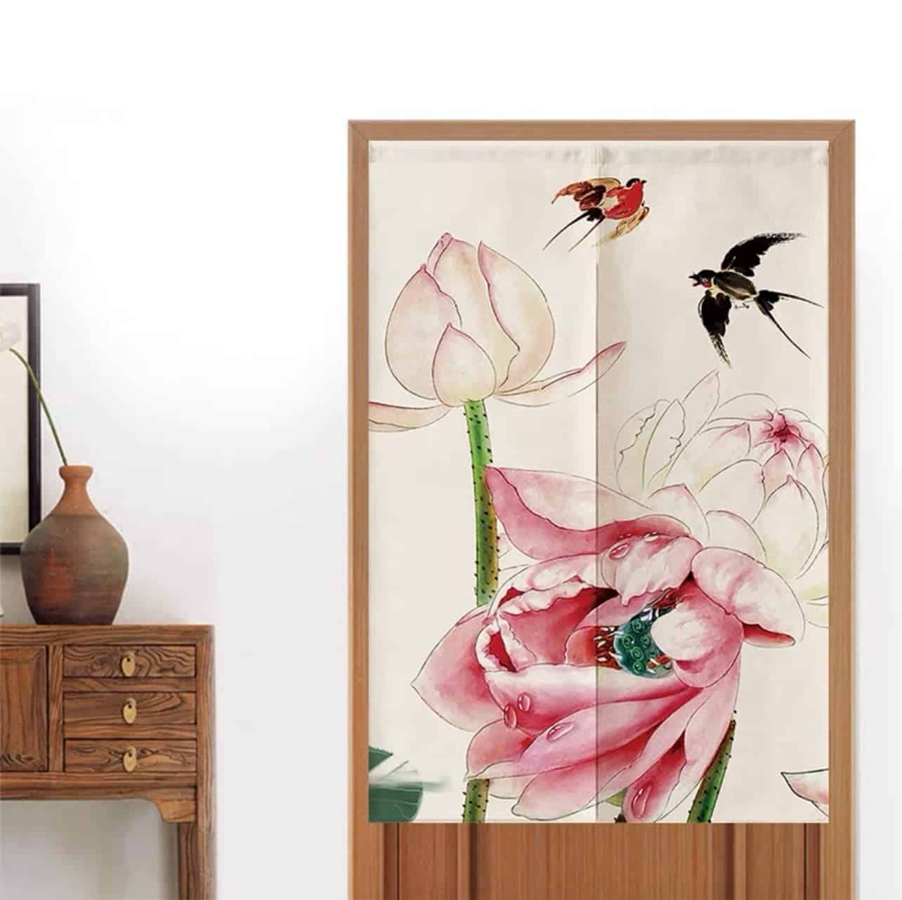 Lotus Floral Doorway Noren Curtain image 6