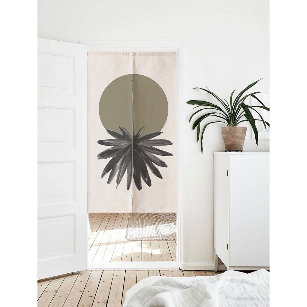 Abstract Geometric Shapes Print Doorway Curtain Noren image 0