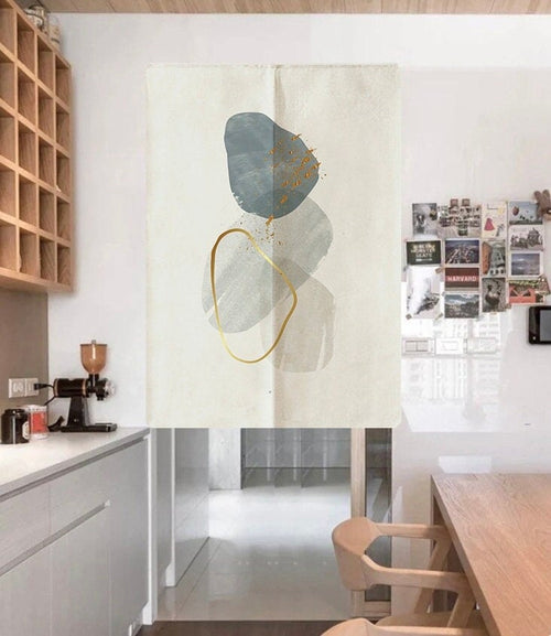 Abstract Modern Art Watercolor Shades Doorway Curtain Noren image 0