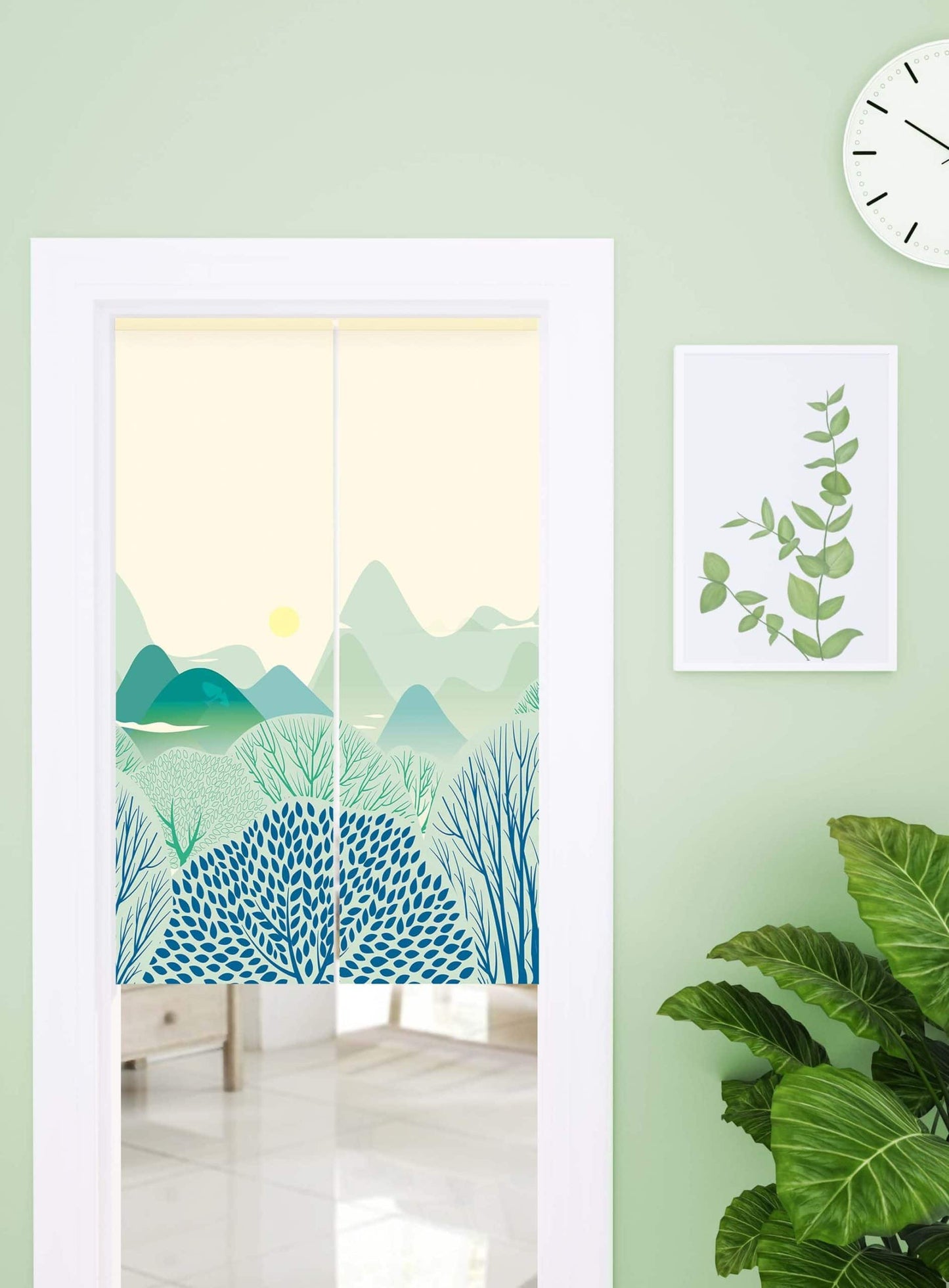 Green landscape Doorway Noren Curtain image 0