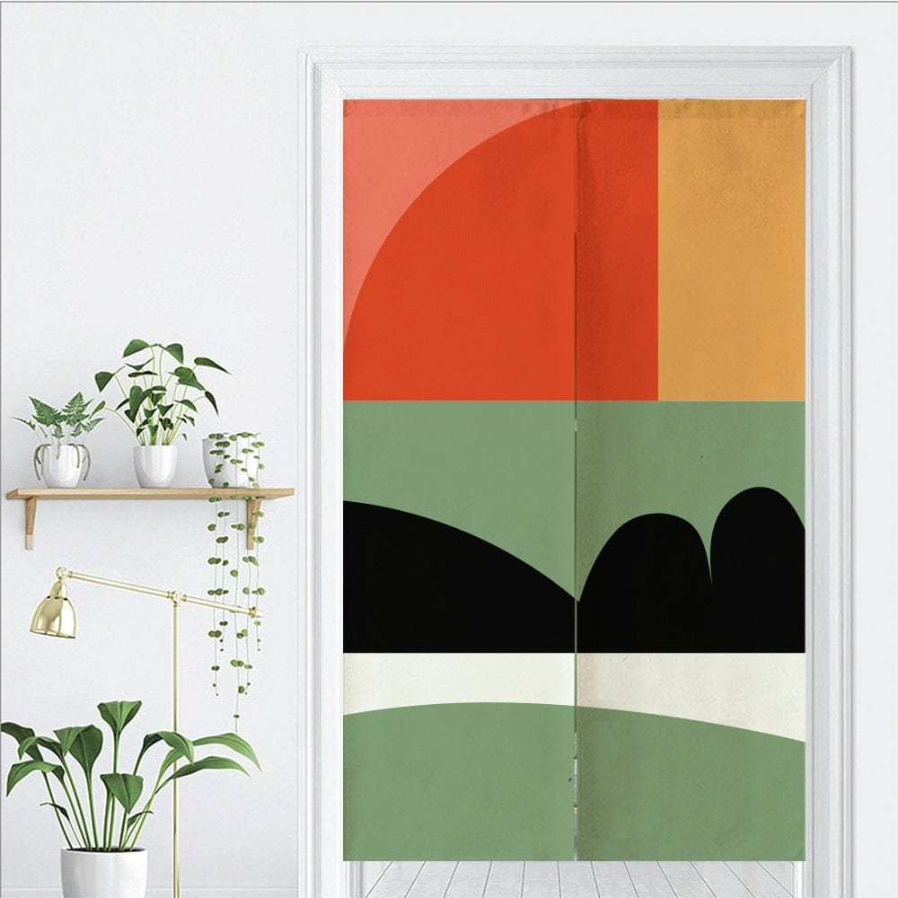 Abstract Landform Print Doorway Noren Curtain image 1