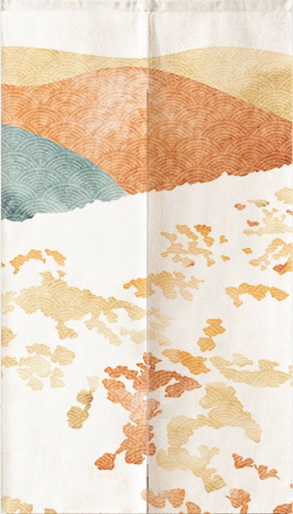 Japanese Watercolour Pattern Doorway Noren Curtain image 4
