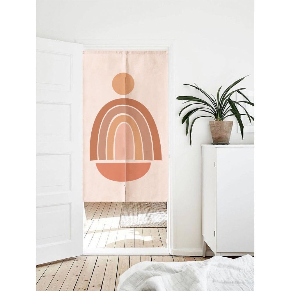 Aesthetic Cute Abstract Color Block Art Print Doorway Curtain Noren image 0