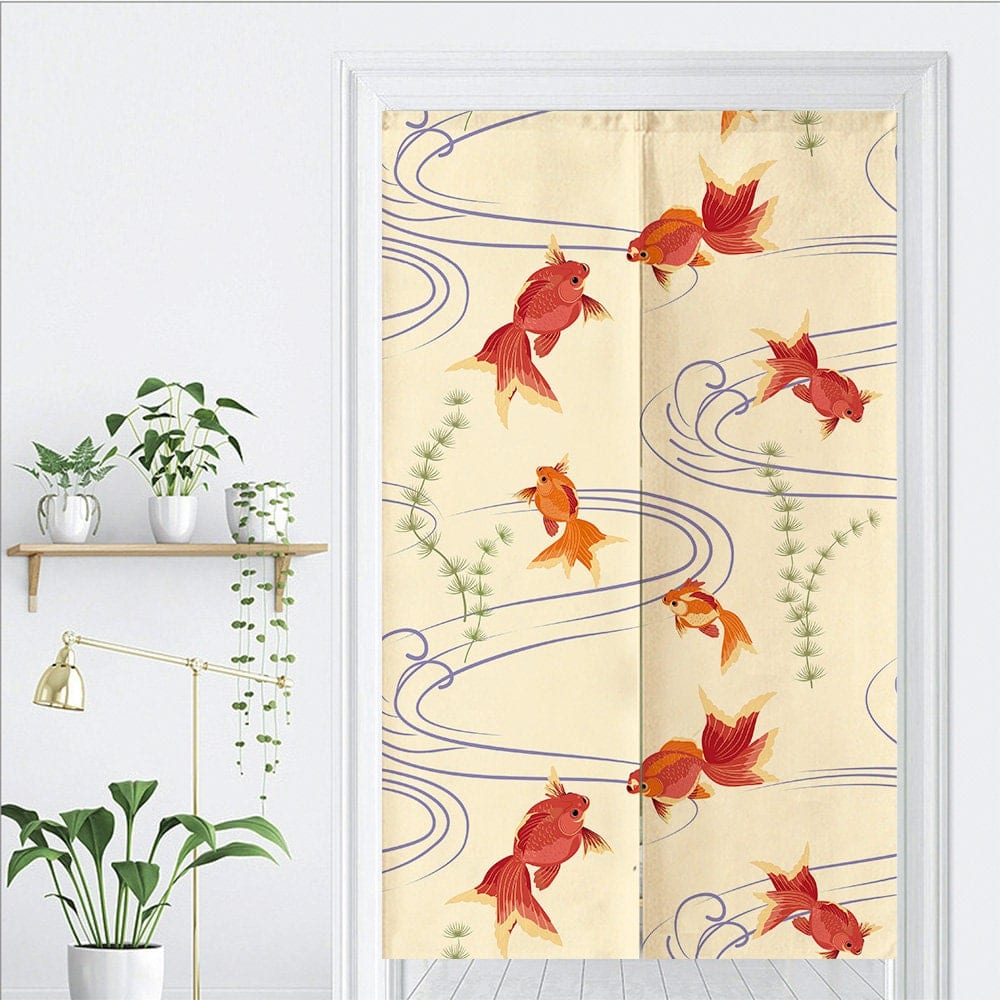 Japanese Art Inspired Doorway Noren Curtain image 1
