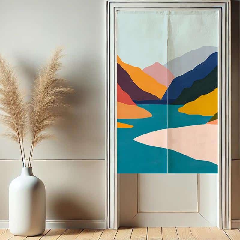 Abstract Mountain Noren  Doorway Curtain image 1