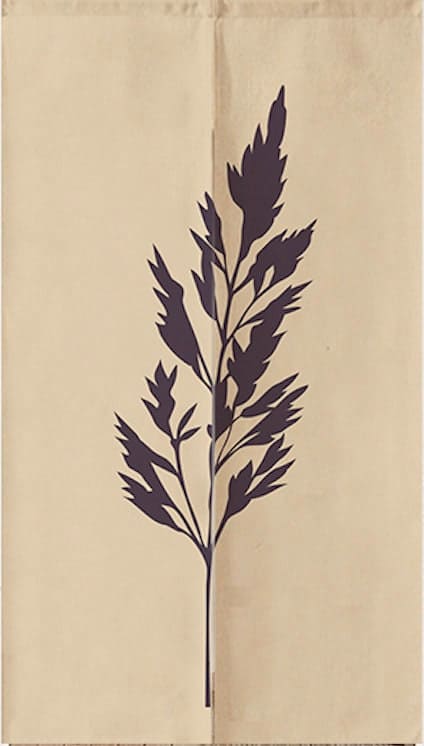 Hand Drawn Leaf Pattern Doorway Noren Curtain image 1