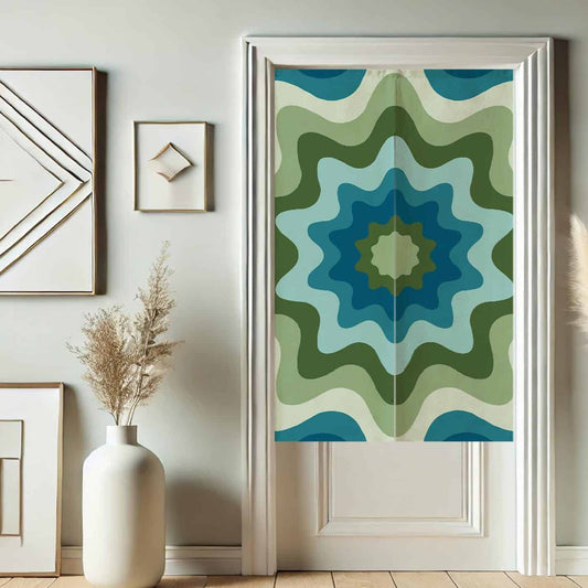 Green Moss Noren Japanese Doorway Curtain image 0