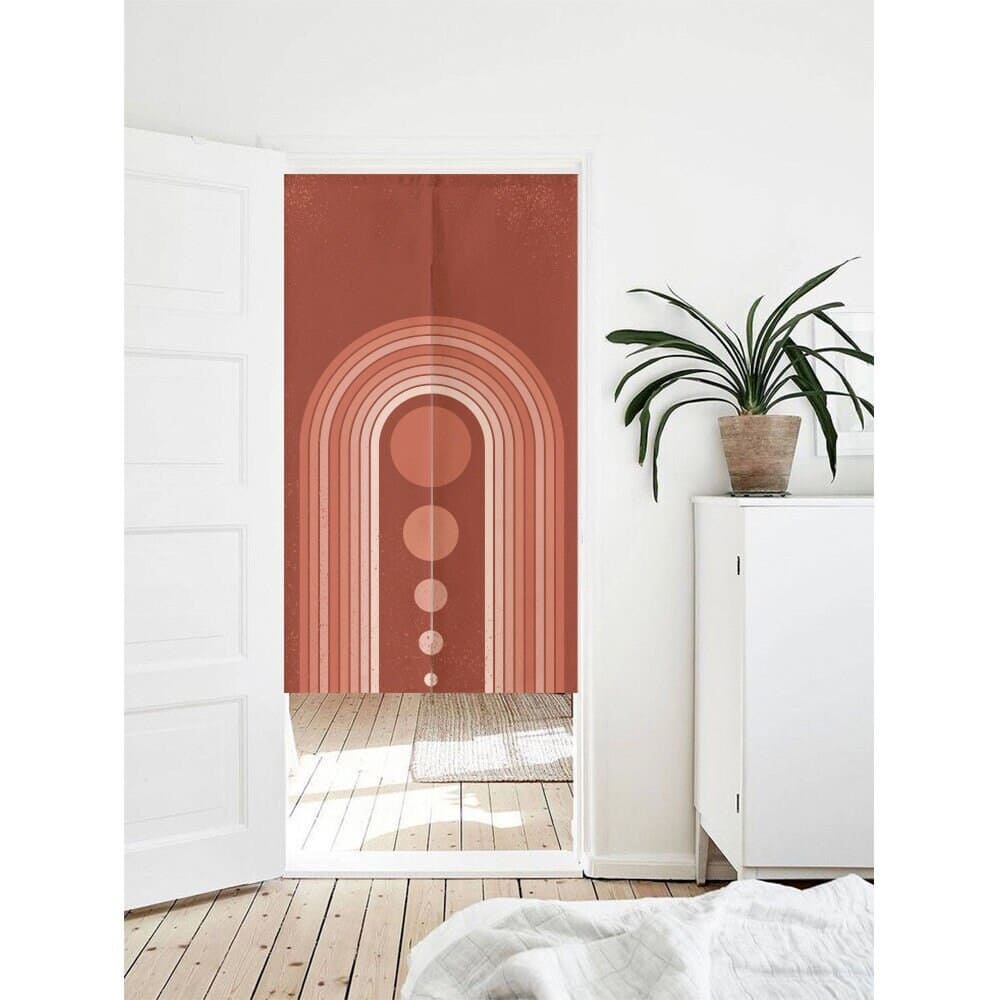 Red arch bridge background Doorway Curtain Noren image 0