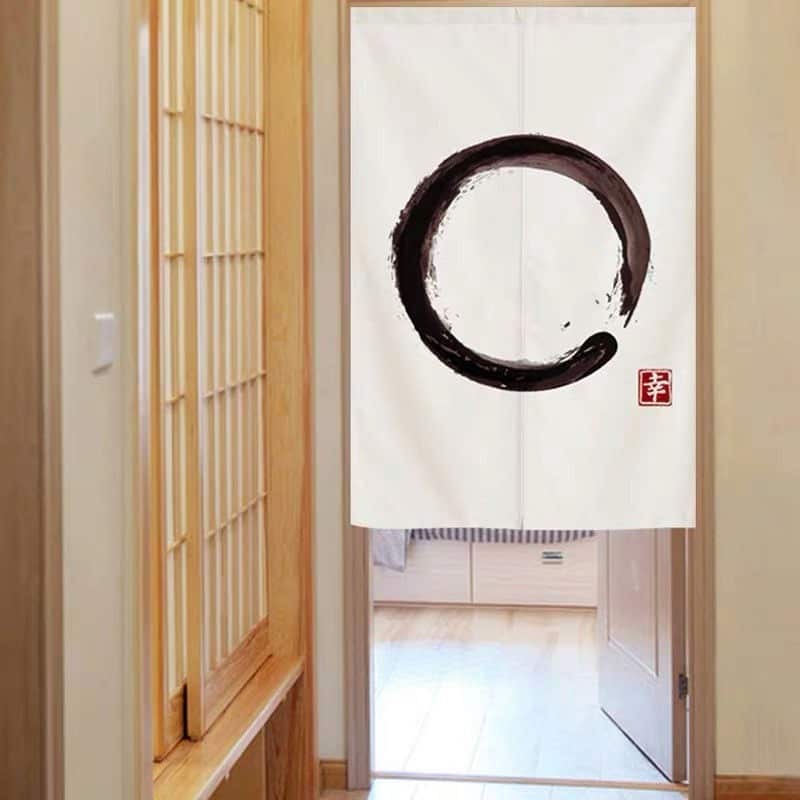 Large Black Circles Doorway Noren Curtain image 0