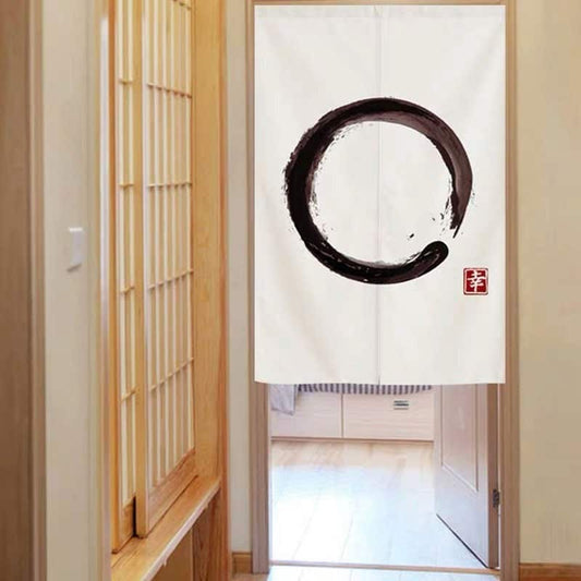 Large Black Circles Doorway Noren Curtain image 0