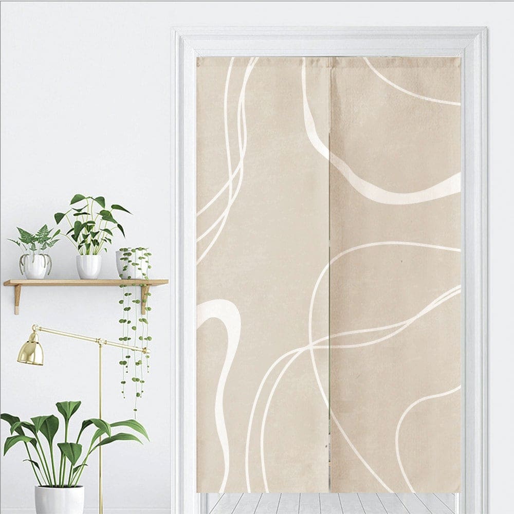 Light gray background Doorway Noren Curtain image 1