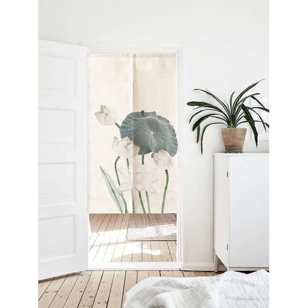 Watercolour Lotus Art Doorway Noren Curtain image 0