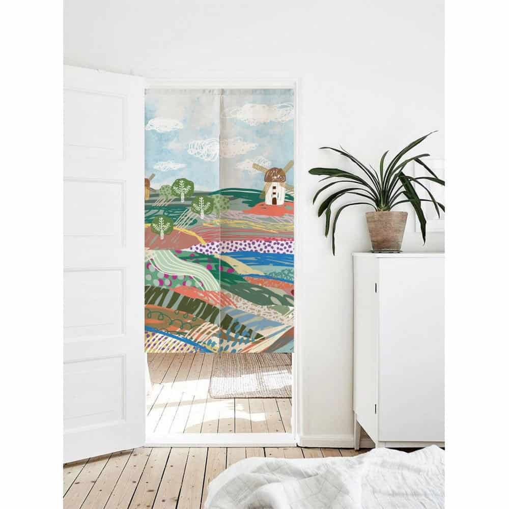 Colorful Wheat Field Rural Style Door Curtain image 0