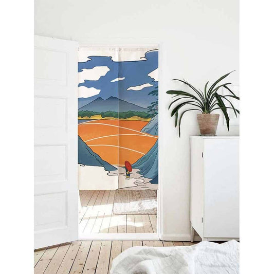 Comic Scenery Landscape Doorway Noren Curtain image 0