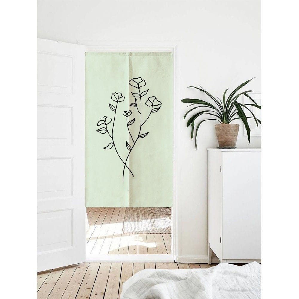 Hand Drawn Line Art Doorway Noren Curtain image 0