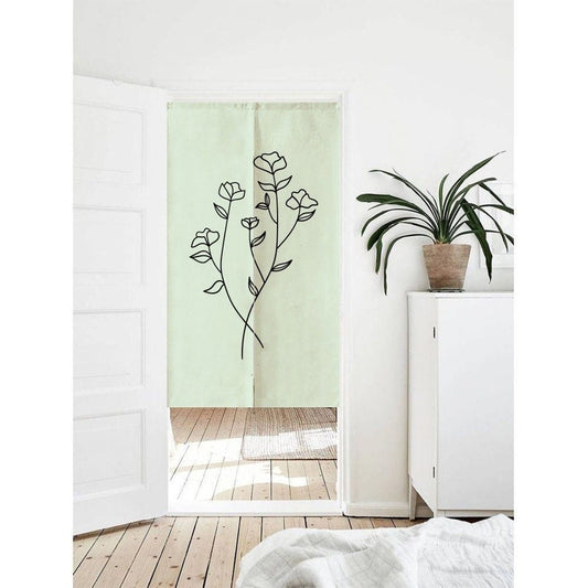 Hand Drawn Line Art Doorway Noren Curtain image 0