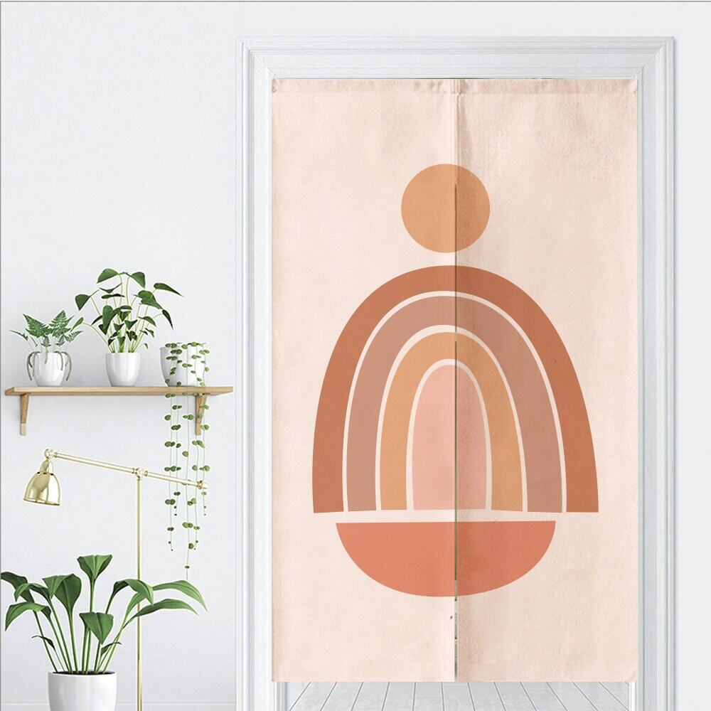Aesthetic Cute Abstract Color Block Art Print Doorway Curtain Noren image 2