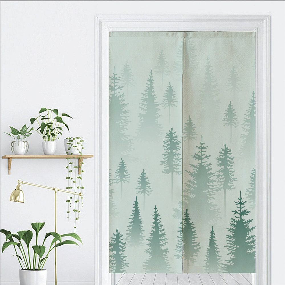 Foggy Forest Art Print Doorway Curtain Noren image 1
