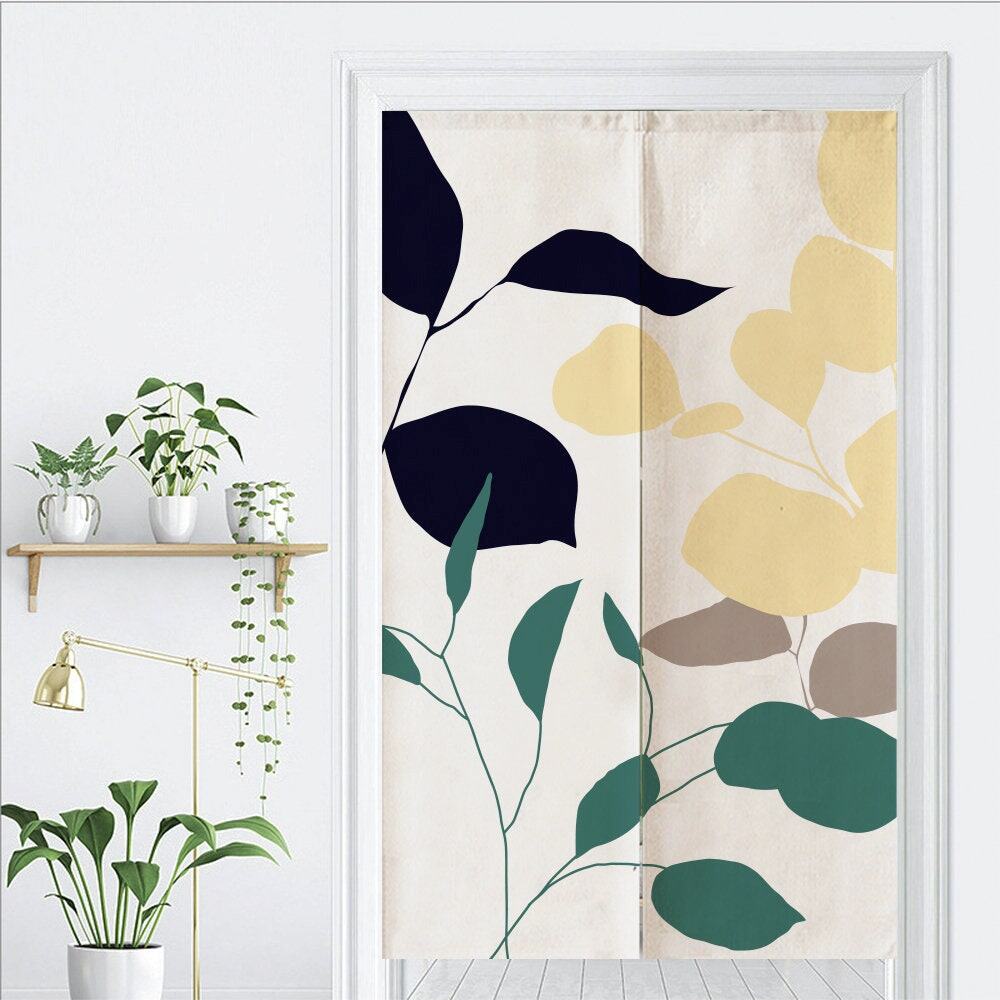 Three-color Leaf Pattern Door Curtain image 1