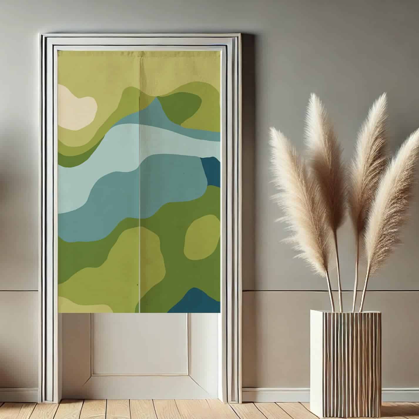 Green Moss Noren  Door Curtain image 1