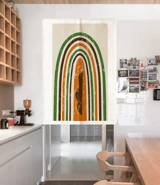Abstract Symmetrical Rainbow Art Doorway Curtain Noren image 0