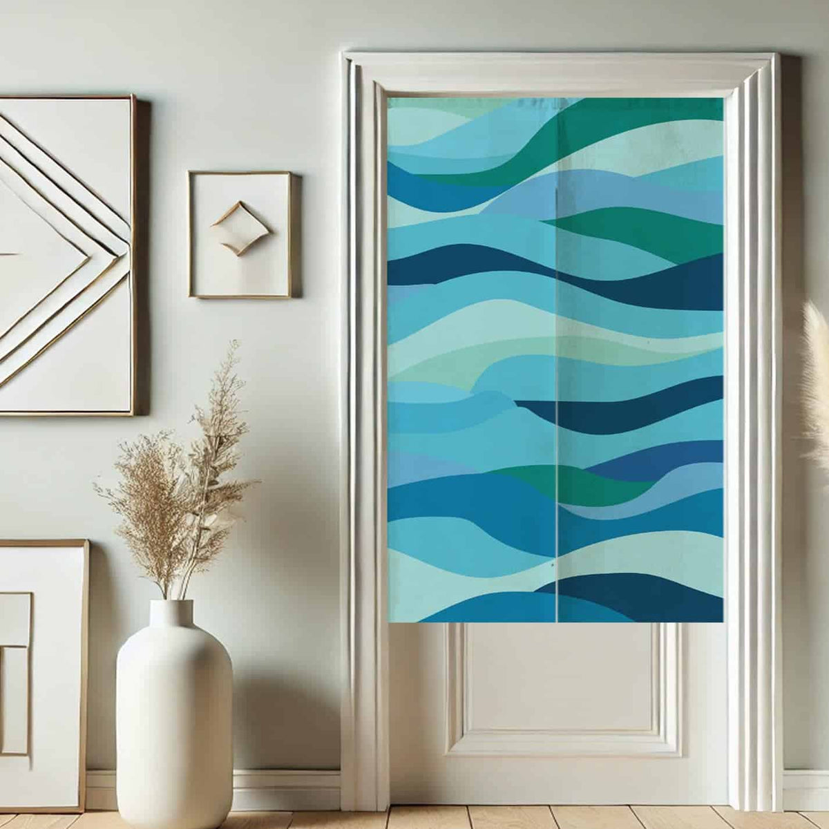 Blue Wave Noren  Doorway Curtain image 1