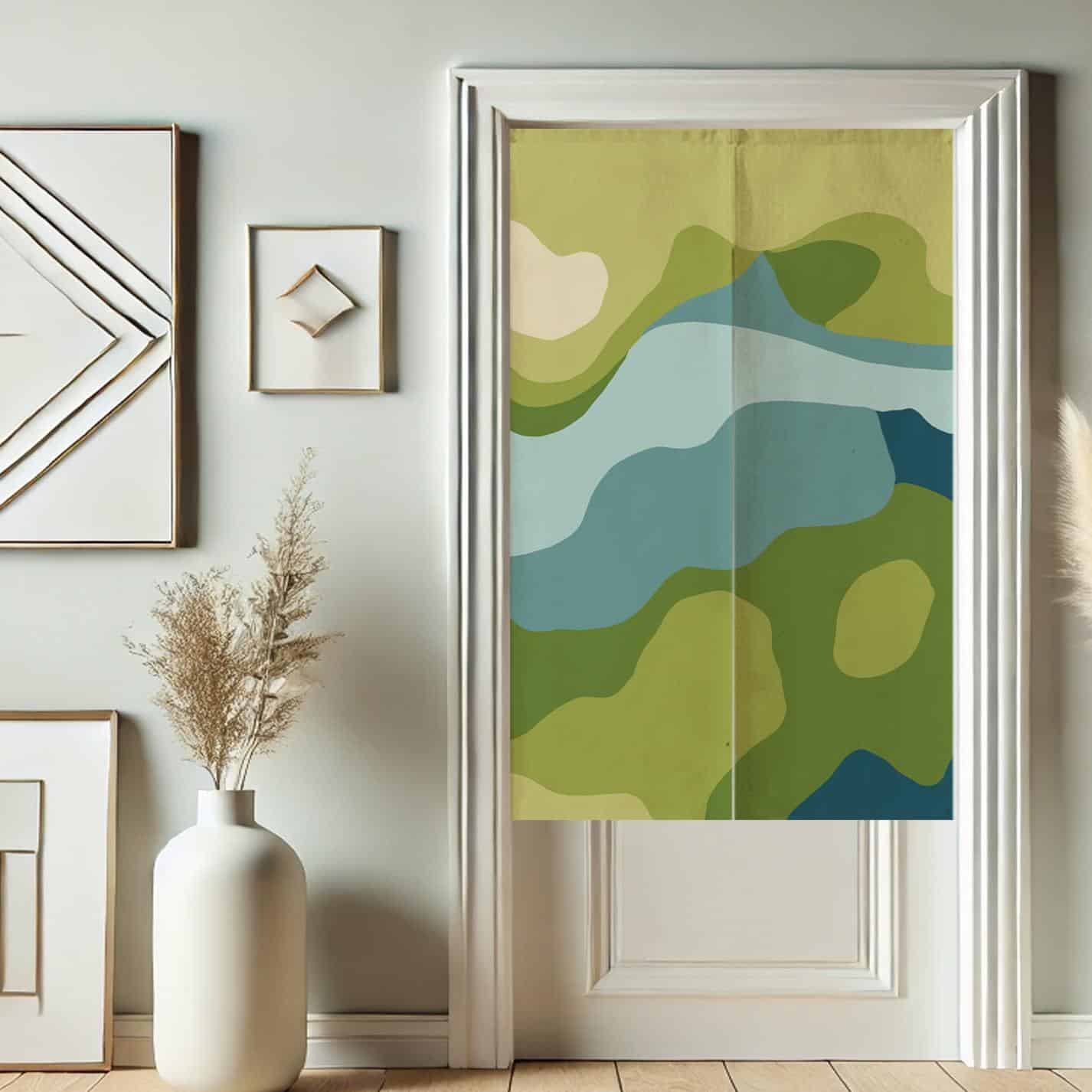 Green Moss Noren  Door Curtain image 0
