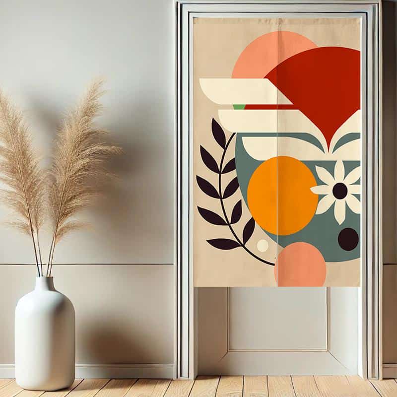 Boho Flowers Noren  Doorway Curtain image 1
