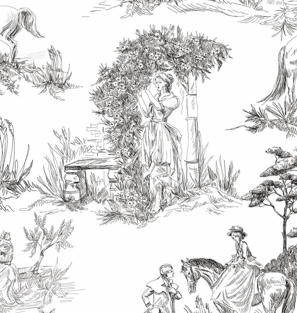 Vintage French Toile Art Print Doorway Curtain Noren image 3
