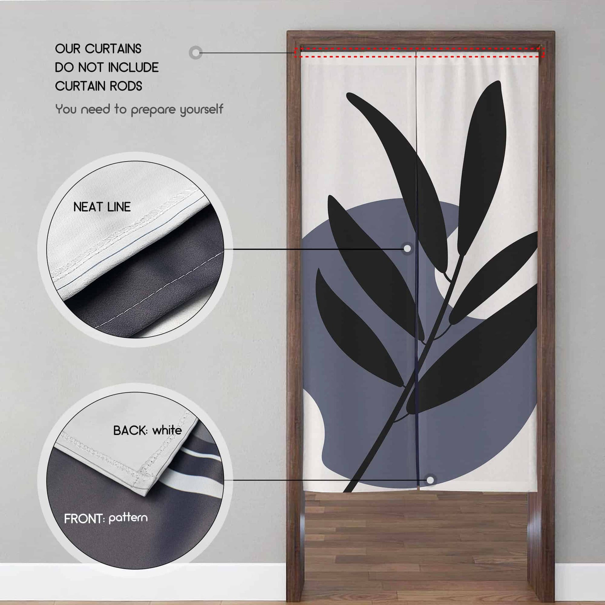 Japanese Art style blue surf Noren Door Curtains image 1