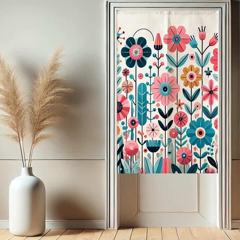 Flowers Noren  Door Curtain image 1