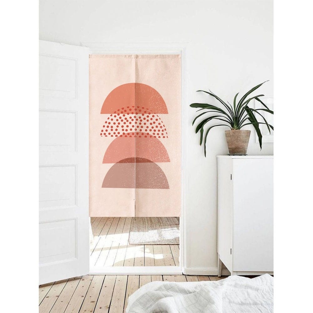 Overlapping pink semicircles Doorway Curtain Noren image 0