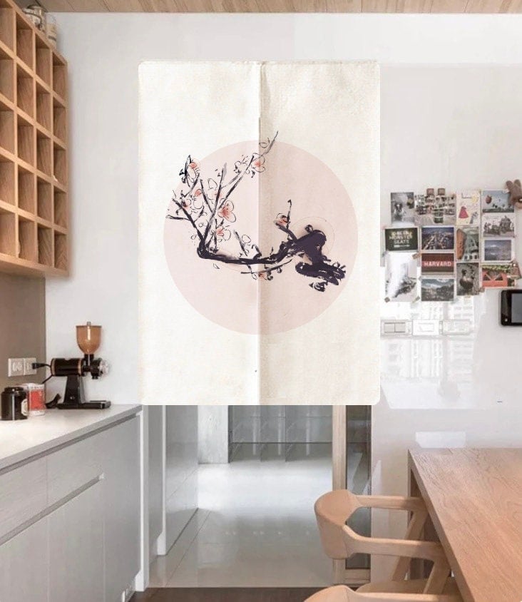Floral Branch Art Print Doorway Curtain Noren image 1