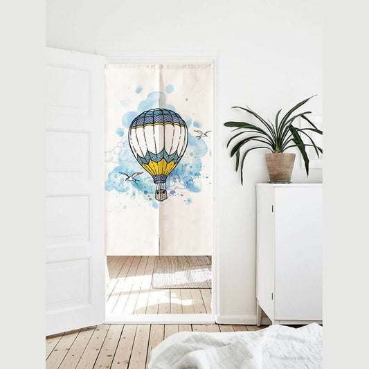 Hot air balloon patterned door curtain image 0