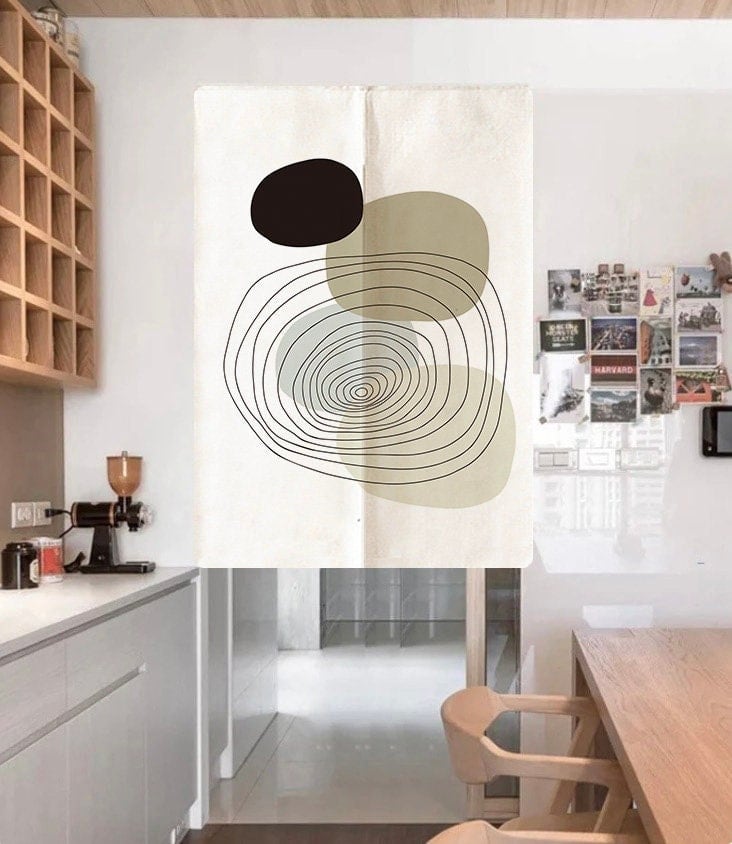 Abstract Modern Art Print Doorway Curtain Noren image 0