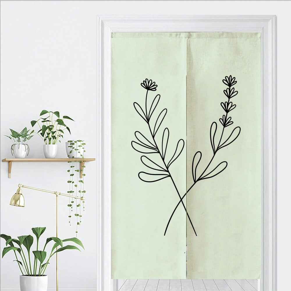 Hand Drawn Line Art Doorway Noren Curtain image 1