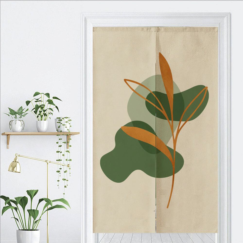 Watercolour Leaves Bloccks Doorway Noren Curtain image 1