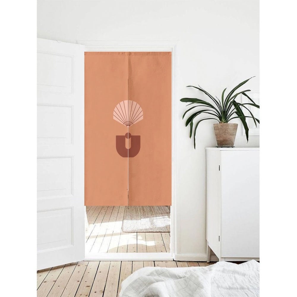 Parachute pattern with orange background Doorway Entrance Curtain Noren image 0