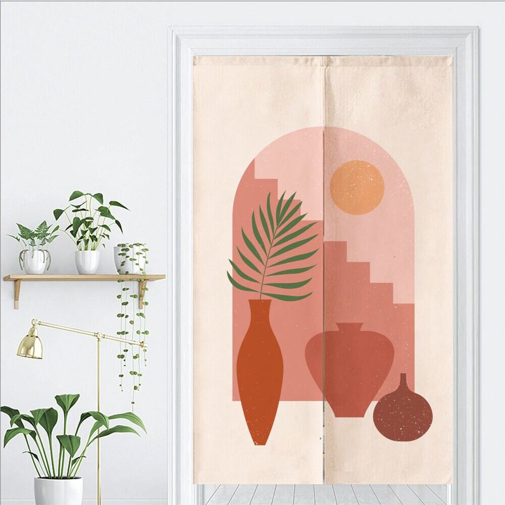 Various vases Doorway Curtain Noren image 1